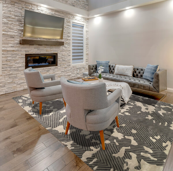 Luxury bespoke rug in a modern interior